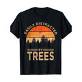 Vintage Fun Tree T-shirt easily distracted by trees Made in USA Hoodie, Sweatshirt | GrindPrints.com