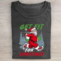 Vintage Funny Christmas Graphic Tee - Get Fit for Christmas Shirt - Merry Christmas Shirt - Santa Claus - Cute Winter Shirt