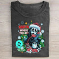 Vintage Funny Ghostface Calling Santa "Where You At?" Graphic Tee - Ghostface Christmas Shirt - Scream Movie Shirt -...