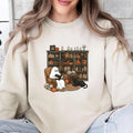 Vintage Ghost Reading Book Sweatshirt, Black Cat Ghost Sweater, Halloween Reading Ghost T-Shirt, Halloween Bookish Tee...