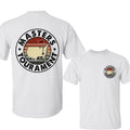 Vintage Golf Masters T-Shirt, Distressed Round Badge Design with Map & Flag for Country Club Golfers