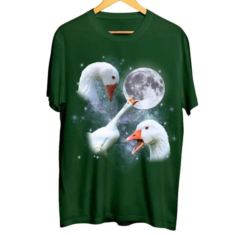 Vintage Goose 90s Graphic Shirt, Goose Lovers Retro Moon Tee, 2000s Nature Moon Alpha Shirt, Nostalgia Unisex Oversize...