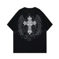 Vintage Goth Men Cross & Wings Print Graphic Tee, Sweatshirt, Hoodie Gift For Women Top Womenswear Underwear Cotton...