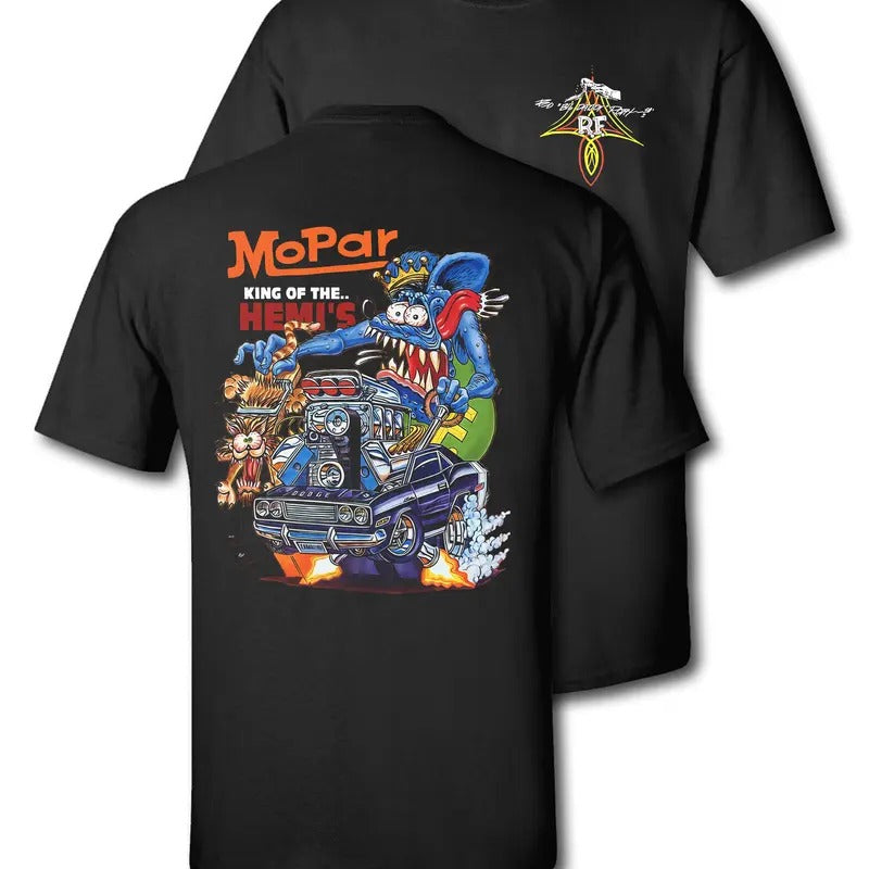 Vintage Graphic Tees Rat Fink Mopar King of Hemis T-Shirt Casual Cotton Hoodie, Sweatshirt | GrindPrints.com