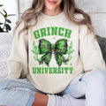 Vintage Grnchmas Coquette Bow Sweatshirt, Christmas Green Bow sweatshirt Shirt, Christmas Lights Bow Shirt, grinnch bow...