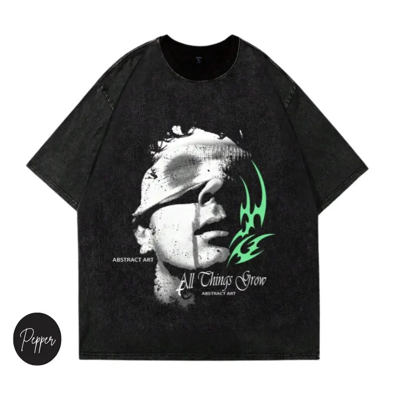 Vintage Grunge Flame Art Graphic Tees, Crew Neck, Size S- 3XL, Menswear Top, Womenswear Top Underwear Streetwear A6...