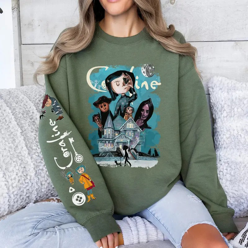 Vintage Halloween Movie Hoodie, Halloween Hoodie, Coraline Best For Coraline Movie Sweatshirtstyle{n002}2 T-Shirts,...