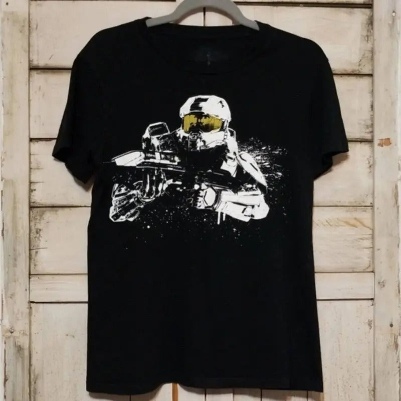 Vintage Halo Black T-Shirt Cotton Menswear Cotton Menswear T-Shirt Top Hoodie, Sweatshirt | GrindPrints.com