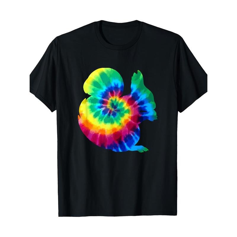 Vintage Hippie Squirrel Tie-Dye Tee - 100% Cotton, Short Sleeve, Crew Neck