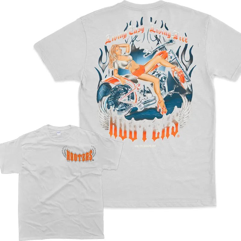 Vintage Hooters Angel Wings T-Shirt For Women, Men 2 Sided Full Color Design Hoodie, Sweatshirt | GrindPrints.com