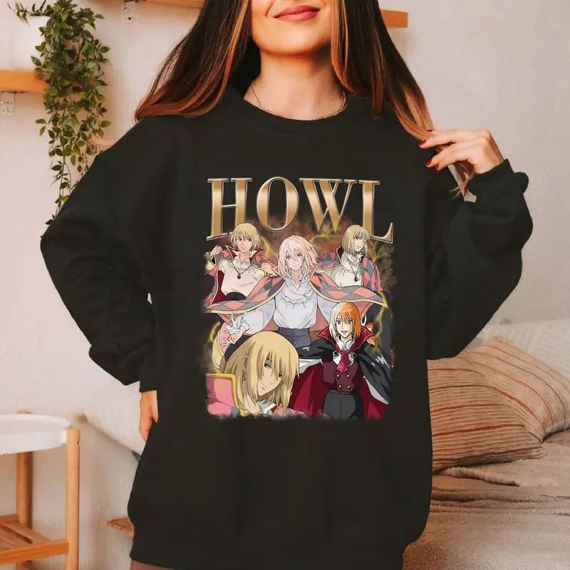 Vintage Howl Sweatshirt, Howl's Moving Castle Sweatshirt, Howl and Sophie Shirt, Ghibli Shirt, Hayao Miyazaki, Studio...
