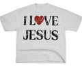 Vintage I Love Jesus Print Short Sleeve T-Shirt Menswear Top Underwear Tshirt Cotton Hoodie, Sweatshirt | GrindPrints.com