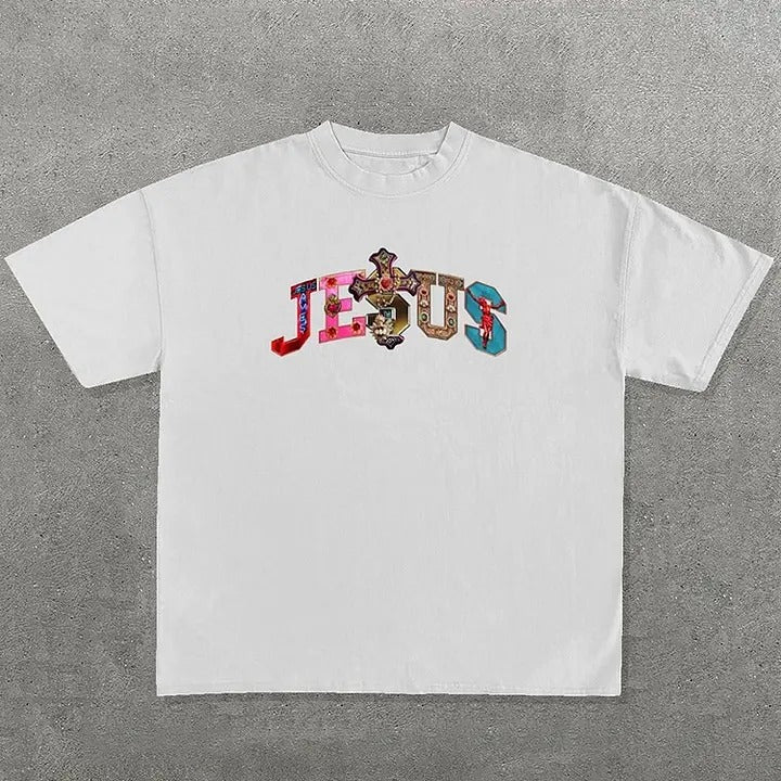 Vintage Jesus Words Graphic Cotton T-Shirt Hoodie, Sweatshirt | GrindPrints.com