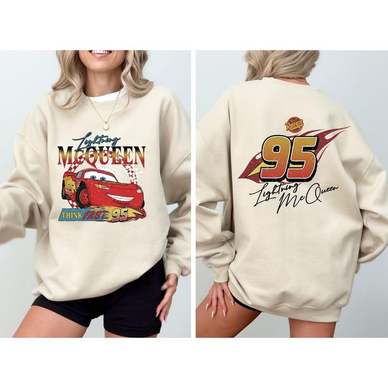 Vintage Lightning Mcqueen Sweatshirt, Cars Sweatshirt Best Price T-Shirts, Hoodie | GrindPrints.com