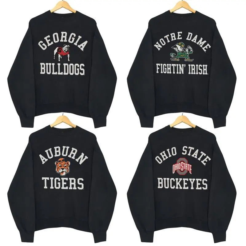 Vintage Logo College Football Black Tshirt Crewneck Sweatshirt, Vintage Football Sweatshirt, Vintage Graphic Crewnecks,...