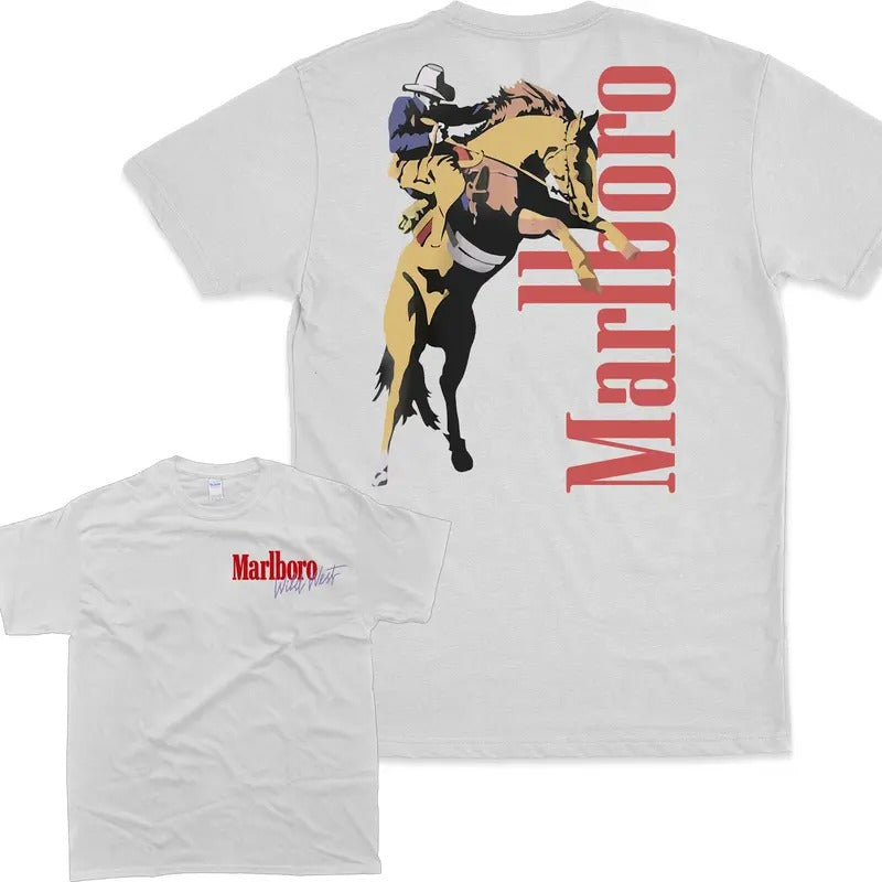 Vintage Marlboro Cowboy Wild West Shirt Shirt T-Shirts, Hoodie, Sweatshirt