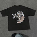Vintage Men's Figure & Star Print Drop Shoulder Graphic Tee, Sweatshirt, Hoodie Gift For Women Top Womenswear Underwear...
