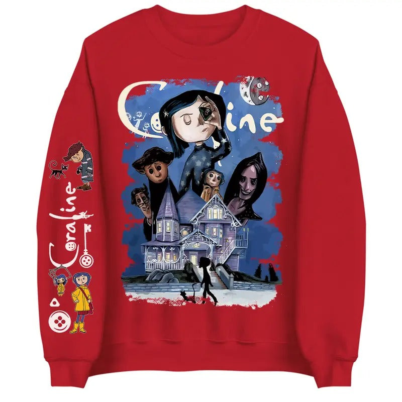 Vintage Movie Hoodie, Valentine Hoodie, Coraline Best For Coraline Movie Sweatshirt T-Shirts | GrindPrints.com