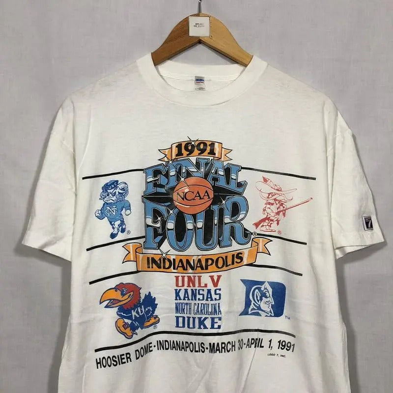Vintage NCAA 1991s Final Four Indianapolis UNLV Tshirt Shortsleeve Top Hoodie, Sweatshirt | GrindPrints.com