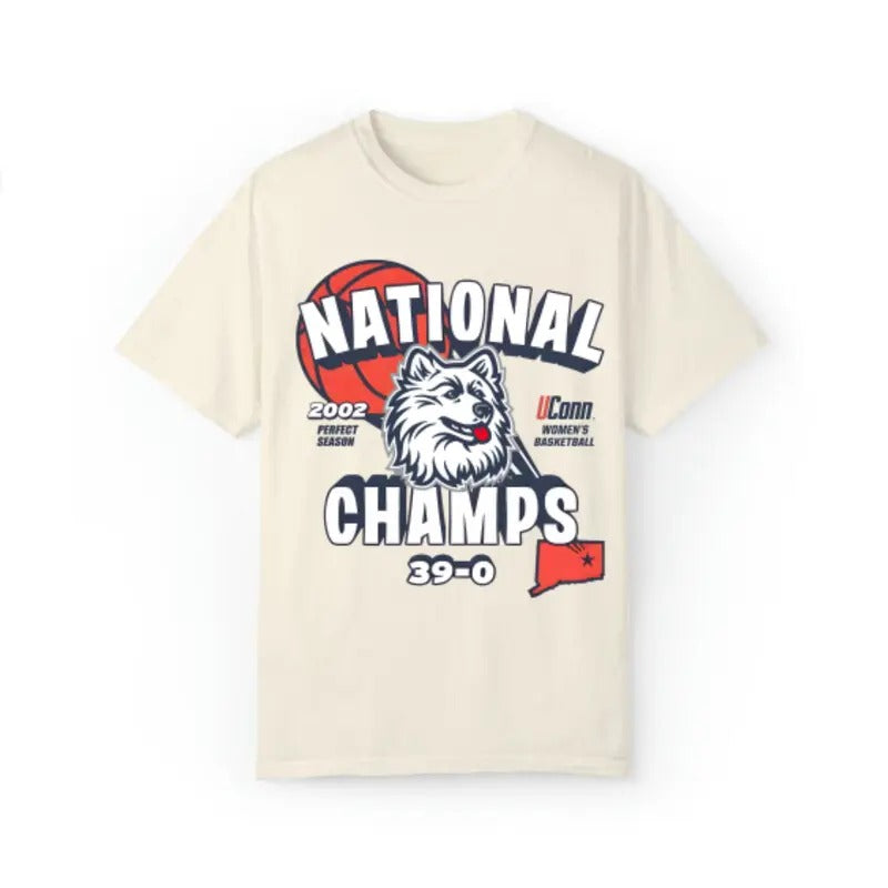 Vintage NCAA National Champs 2002 UConn Huskies T Shirt Top Classic Menswear Hoodie, Sweatshirt | GrindPrints.com