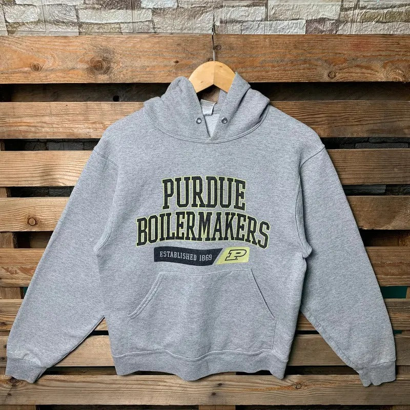 Vintage NCAA Purdue Boilermakers Hoodie Purdue Pullover Hooded Purdue Boilermakers Logo Graphic Print Purdue Boilermakers...