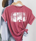 Vintage Nature Forest and Deer Silhouette T-Shirt Hoodie, Sweatshirt | GrindPrints.com