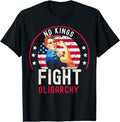 Vintage No Kings Fight Oligarchy Woman's Girl America Flag T-Shirt | Unisex Cotton Tee Gift, Crewneck, Short Sleeve...