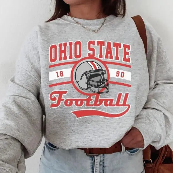 Vintage Ohio State Football Sweatshirt Ohio State University Football Sweatshirt T-Shirts, Hoodie | GrindPrints.com