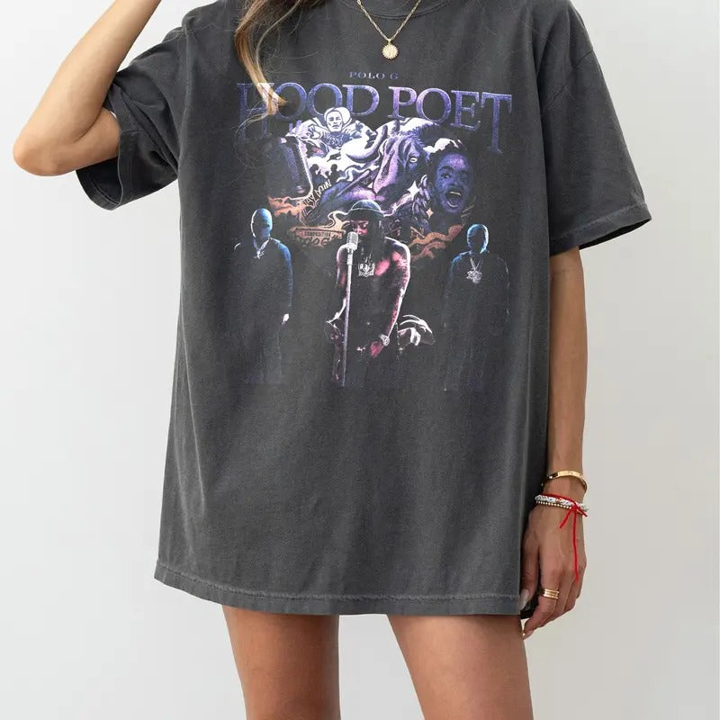 Vintage Polo G Shirt, Hood Poet Shirt The Wait Finally Over Shirt Drop Purple Hearts Gift For Woman and Man Unisex...
