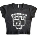 Vintage Rammstein Band Baby Tee, Gothic Emo Girl, Y2k Top Women Streetwear, Women Fitted T-Shirt, Grunge 2000s, Casual...