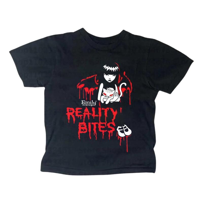 Vintage Reality Bites Baby Tee, Gothic Emo Girl Top, Y2k Top Women Streetwear, Grunge 2000s, Women Fitted T-Shirt Hoodie,...