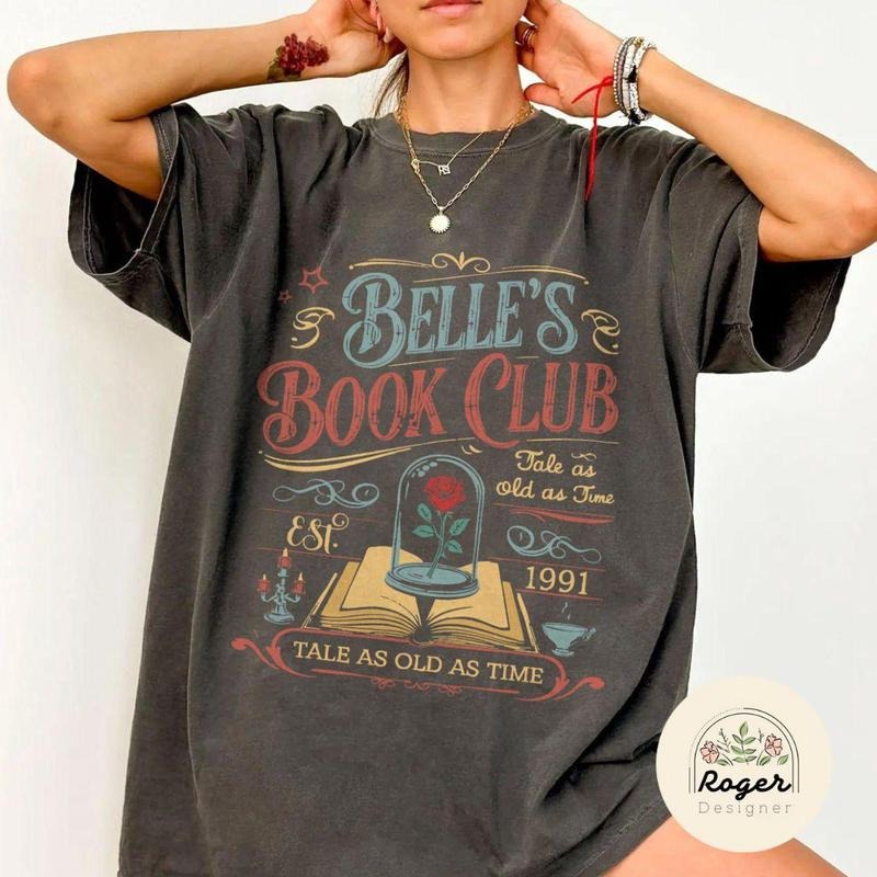 Vintage Retro Belle's Book Club T shirt, Tale as old as time Beauty and the Beast sweatshirt, Belle Princess hoodie, Book...