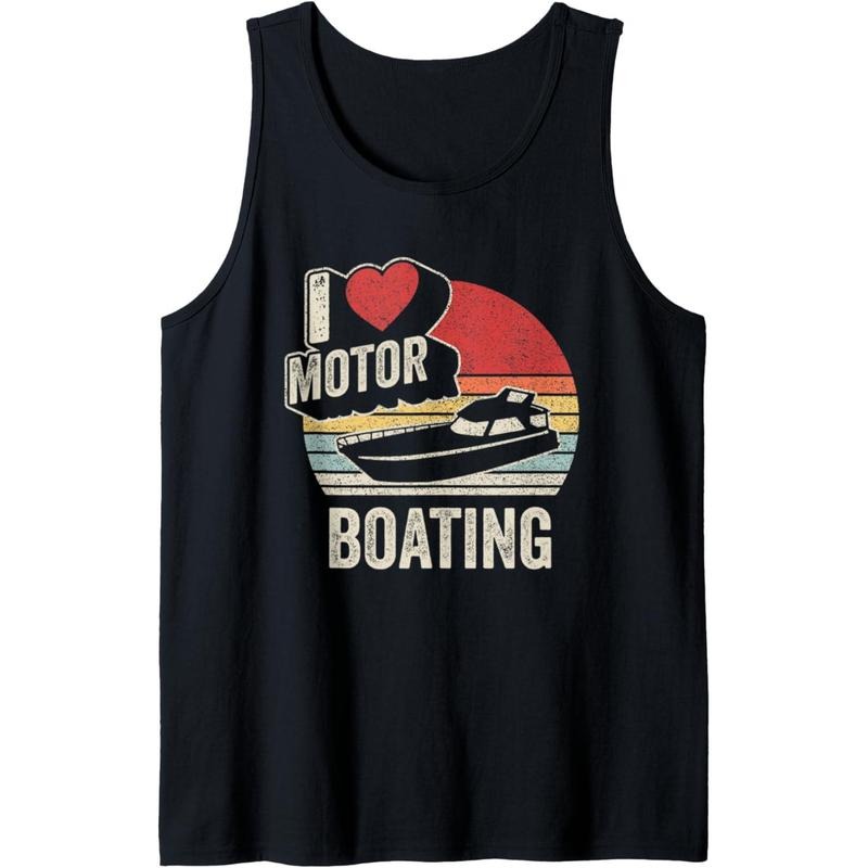 Vintage Retro I Love Motor Boating Funny Boater Tank Top made in usa T-Shirts, Hoodie, Sweatshirt | GrindPrints.com