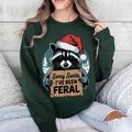 Vintage Retro Sorry Santa I've Been Feral Christmas Raccoon Funny Christmas Hoodie - Sweatshirt