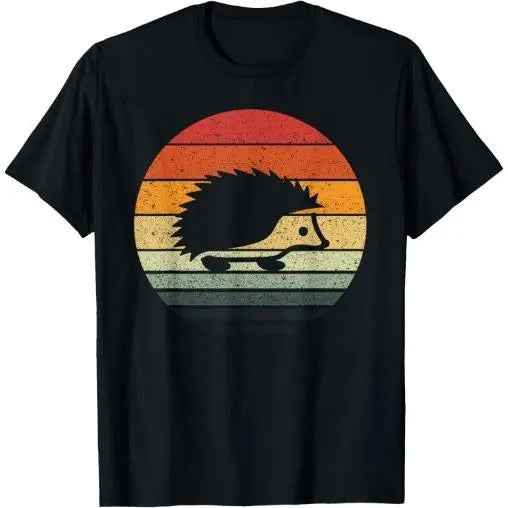 Vintage Retro Sunset Hedgehog T-Shirt Made in USA Hoodie, Sweatshirt | GrindPrints.com