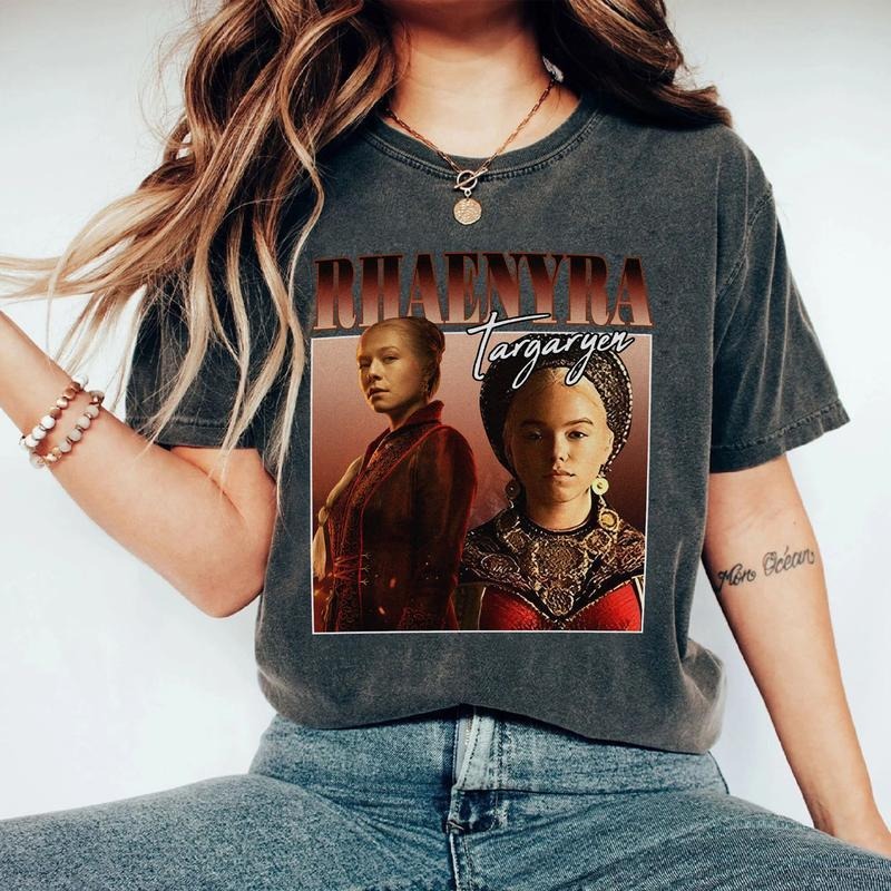 Vintage Rhaenyra Targaryen Shirt, Retro 90s Bootleg T-Shirt, House Of The Dragon Targaryen Shirt, Targaryen Unisex Cotton...