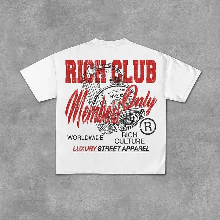 Vintage Rich Club Members Only Art Graphic Cotton T-Shirt Hoodie, Sweatshirt | GrindPrints.com