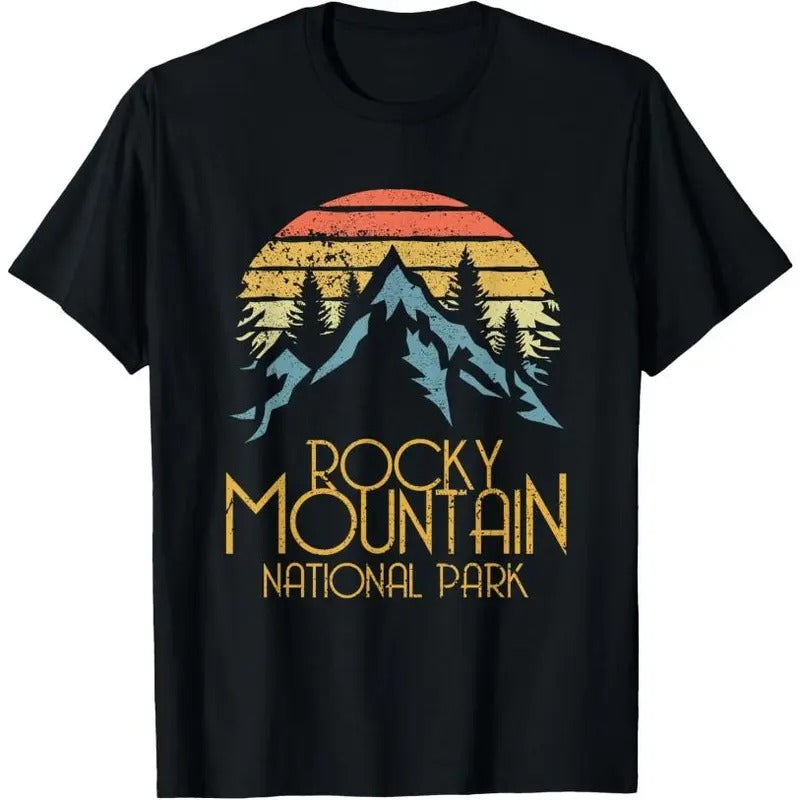 Vintage Rocky Mountains National Park Colorado Retro T-Shirt T-Shirt Made in USA Hoodie, Sweatshirt | GrindPrints.com
