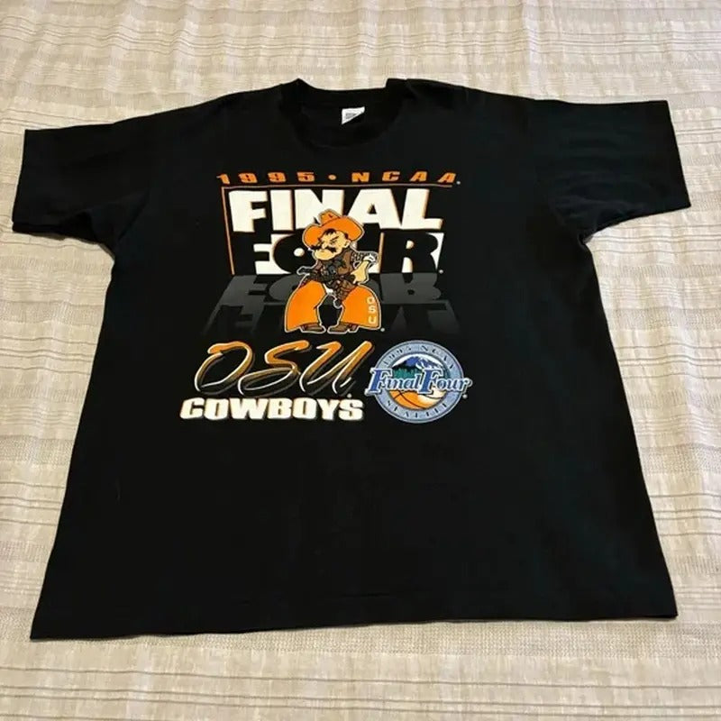 Vintage Salem Oklahoma State 1995 Final Four Tee Classic Cotton Menswear Top Embroidered Hoodie Sweatshirt | GrindPrints.com