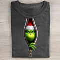 Vintage Santa Gr1nch Inside Zipper Graphic Tee - Funny Christmas Shirt - Merry Christmas - Santa Claus - Christmas Gifts...