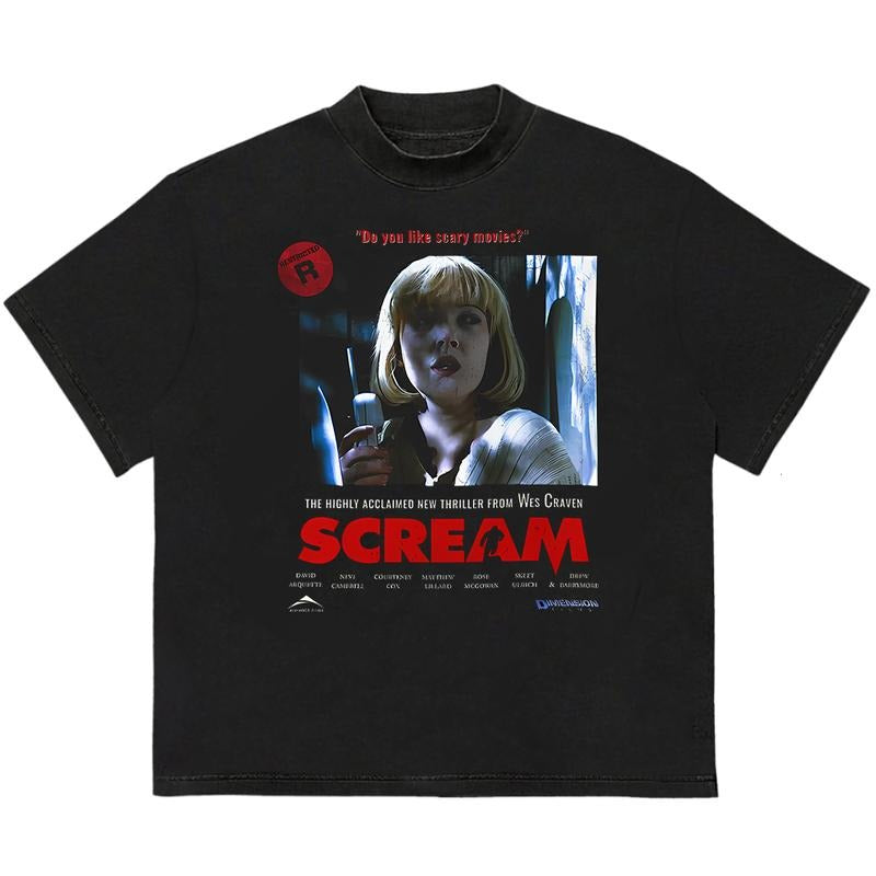 Vintage Scream Horror Movie T-Shirt Premium Comfort Classic 90s Retro Vintage Tee for Fans Hoodie, Sweatshirt