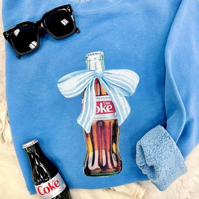 'Vintage Soda With Bow' Cozy Crew - Choose Diet or Classic Coke T-Shirts, Hoodie, Sweatshirt | GrindPrints.com