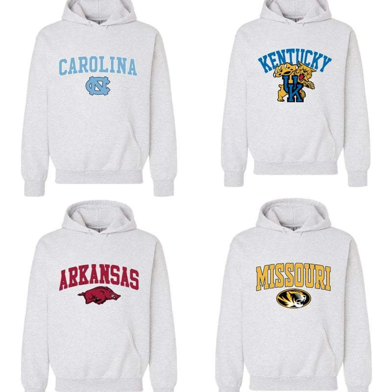 Vintage Sport Teams Collection Unisex Crewneck Ash Grey Hoodie, Graphic Team Collection Hoodie, Gift For NCAA Fans...