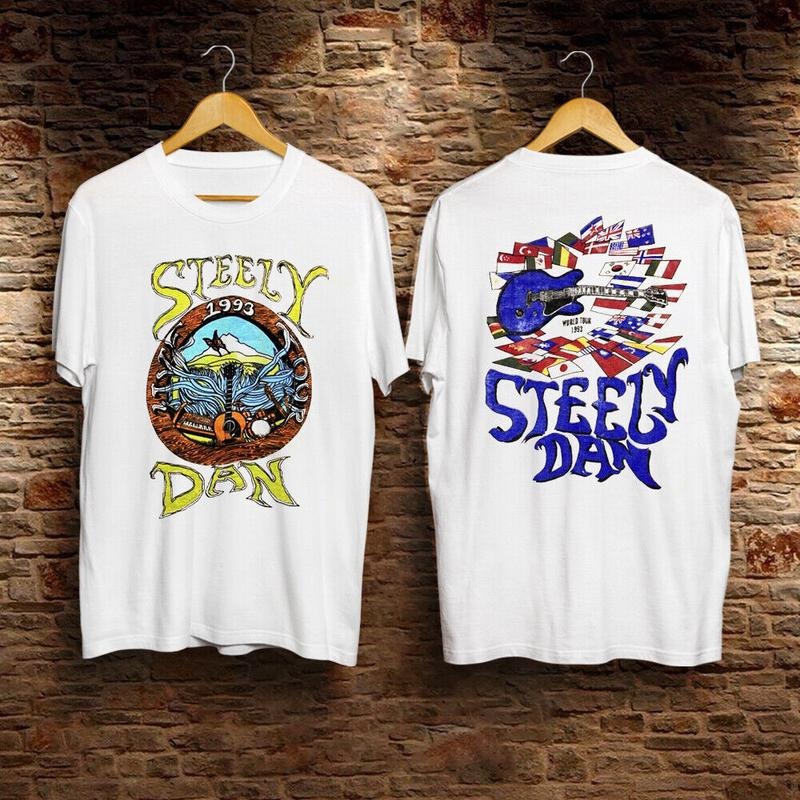 Vintage Steely Dan 1993 World Tour T-Shirt, Steely Dan Tour 93 Shirt For Fans Hoodie, Sweatshirt | GrindPrints.com