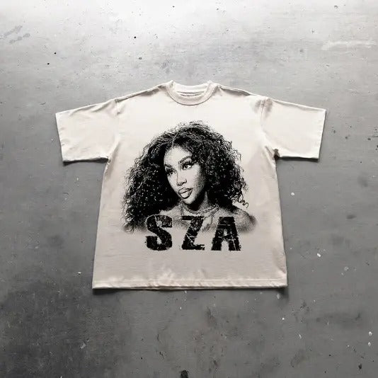 Vintage Sza Graphic Print Cotton T-Shirt, Y2k Shirt, Unisex T-Shirt, Gift For Men Women Hoodie, Sweatshirt | GrindPrints.com