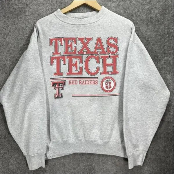 Vintage Texas Tech Football Sweatshirt, Retro 90s Texas Tech University Shirt Classic Cotton Off-white Unisex Menswear...