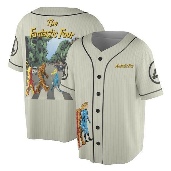 Vintage The Fantastic Four First Steps Jersey, MCU The Fantastic Four Jersey, Mister Fantastic Jersey, Fantastic 4 Crew...