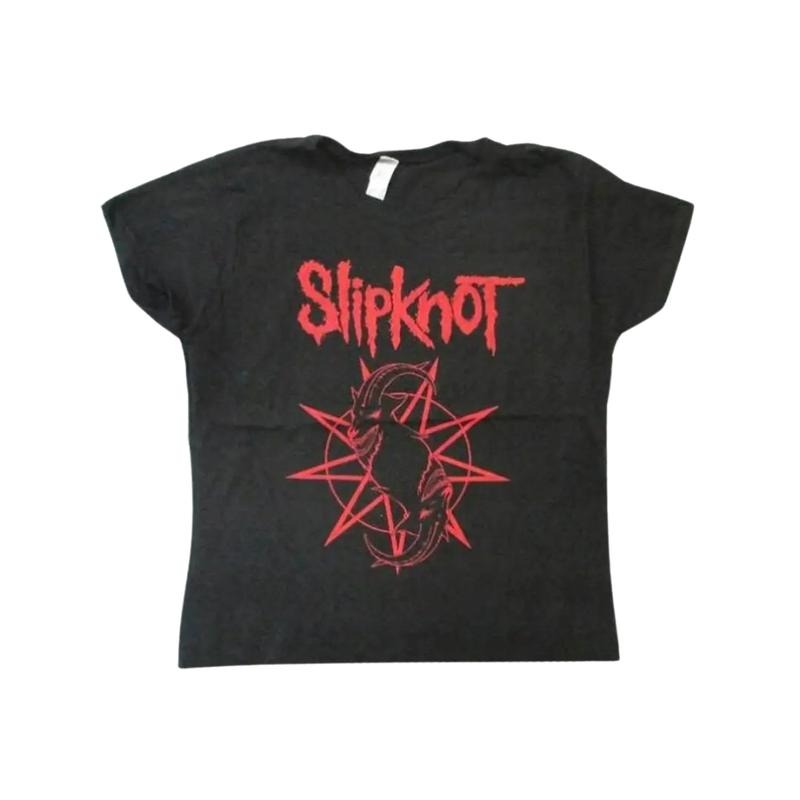 Vintage The Slipknot Band Baby Tee, Slipknot 90s Records Rock T-Shirt, Women Fitted T-Shirt, Y2k Top Women Streetwear,...