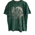 Vintage Three Grey Wolves Howling To The Moon 90s Graphic Shirt, Wolf In Space Retro Tee, 2000s Nature Galaxy Stars Y2k...