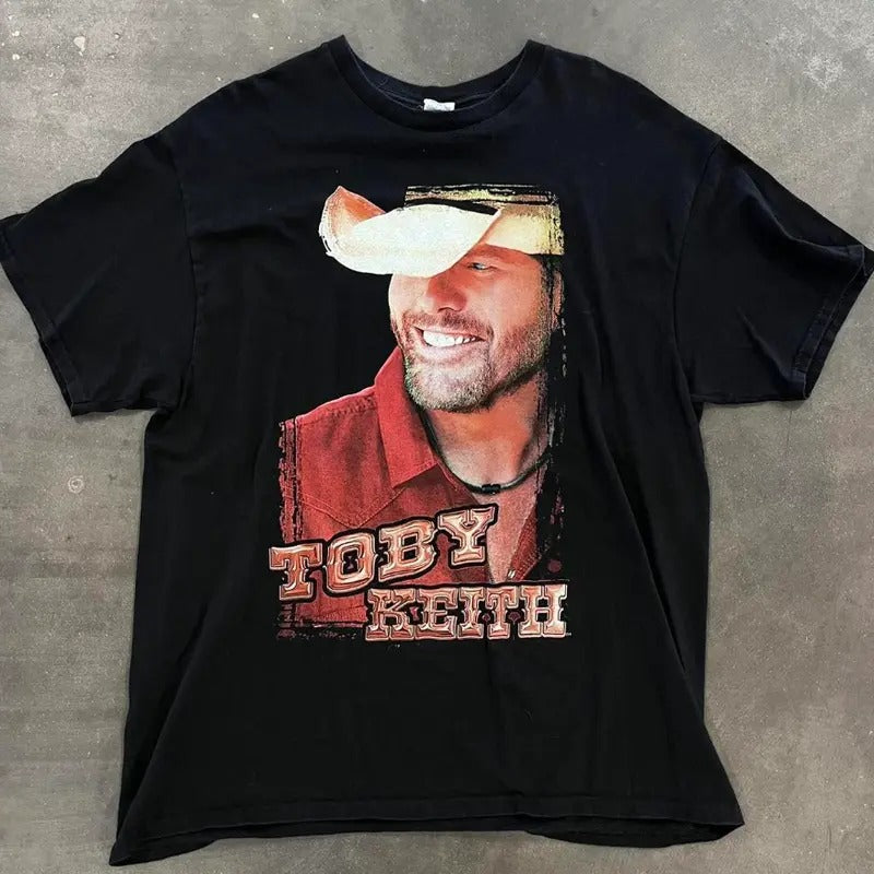Vintage Toby Keith band tee tshirt Toby Keith shirt Classic Cotton Fabric Menswear Hoodie, Sweatshirt | GrindPrints.com